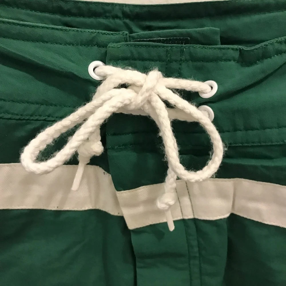 NWT Adidas Swim Shorts XL Nordic green white retro vintage 9” trunks